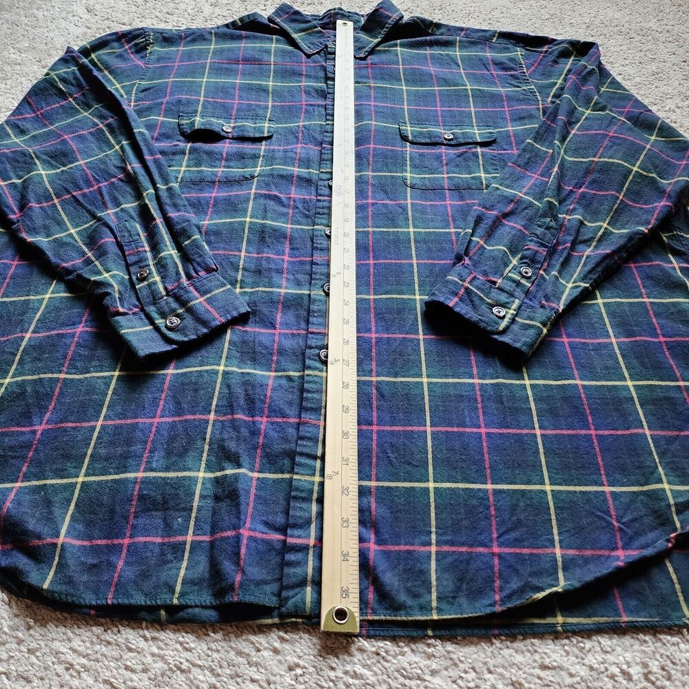Ralph Lauren Shirt Mens 3XLT Tall Blue Windowpane Plaid Long Sleeve Button - Picture 8 of 11